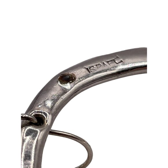 Sterling Silver Plated Abstract Open Hoop Earrings Pierced Signed Israel - Picture 12 of 14